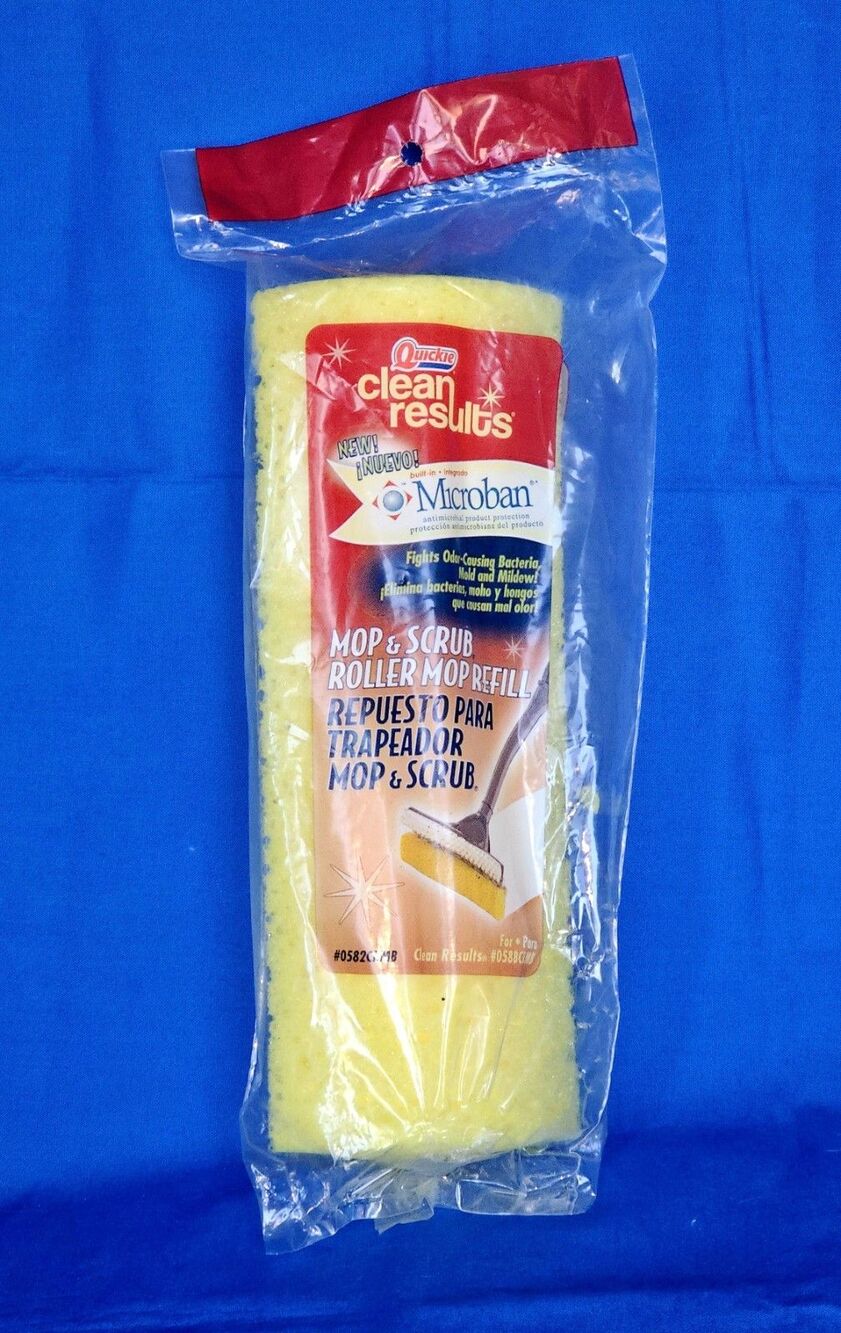 Quickie Mop & Scrub Roller Sponge Refill Clean Results Microban #0582CRMB Type M